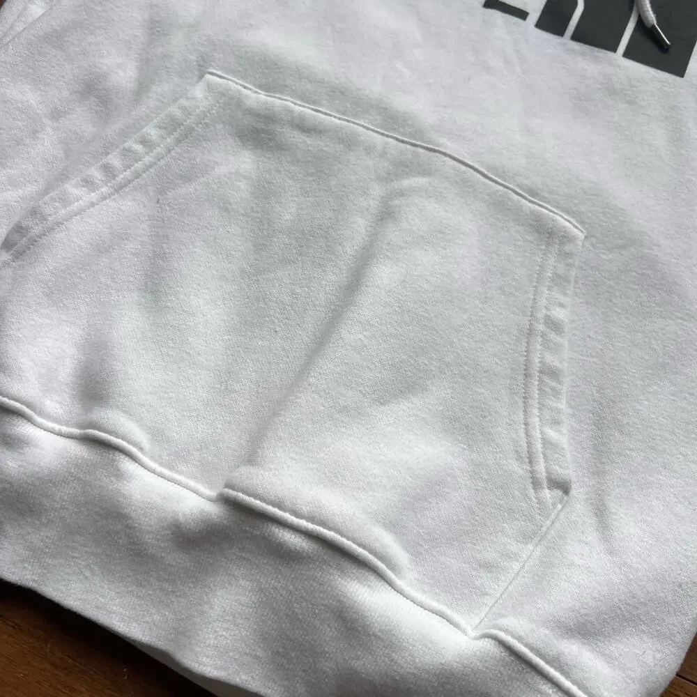 The North Face Hoodie White Pullover Sweatshirt Mens Small /Graphic Logo Hooded
